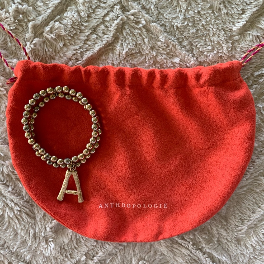 LETTER A - Anthropologie Gold Bracelet